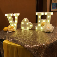 Load image into Gallery viewer, Lampe LED lumineuse lettre veilleuse créative 26 Alphabet anglais numéro batterie lampe romantique décoration de fête de mariage