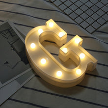 Load image into Gallery viewer, Lampe LED lumineuse lettre veilleuse créative 26 Alphabet anglais numéro batterie lampe romantique décoration de fête de mariage