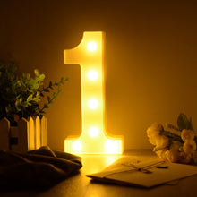 Load image into Gallery viewer, Lampe LED lumineuse lettre veilleuse créative 26 Alphabet anglais numéro batterie lampe romantique décoration de fête de mariage