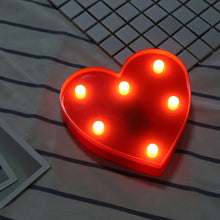Load image into Gallery viewer, Lampe LED lumineuse lettre veilleuse créative 26 Alphabet anglais numéro batterie lampe romantique décoration de fête de mariage