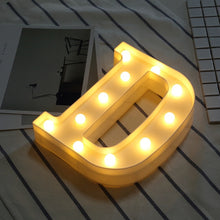 Load image into Gallery viewer, Lampe LED lumineuse lettre veilleuse créative 26 Alphabet anglais numéro batterie lampe romantique décoration de fête de mariage
