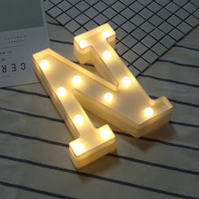 Load image into Gallery viewer, Lampe LED lumineuse lettre veilleuse créative 26 Alphabet anglais numéro batterie lampe romantique décoration de fête de mariage
