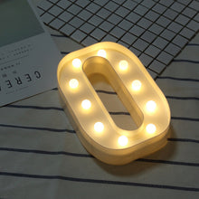 Load image into Gallery viewer, Lampe LED lumineuse lettre veilleuse créative 26 Alphabet anglais numéro batterie lampe romantique décoration de fête de mariage

