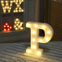 Load image into Gallery viewer, Lampe LED lumineuse lettre veilleuse créative 26 Alphabet anglais numéro batterie lampe romantique décoration de fête de mariage
