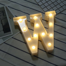 Load image into Gallery viewer, Lampe LED lumineuse lettre veilleuse créative 26 Alphabet anglais numéro batterie lampe romantique décoration de fête de mariage
